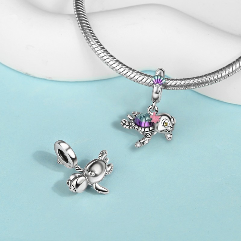 Turtle Charm Bead for Snake Chain Bracelets, DIY Accessory